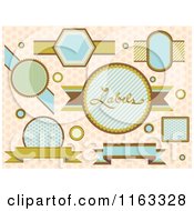 Poster, Art Print Of Vintage Labels Over Polka Dots