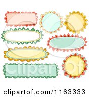 Cartoon Of Floral Frames With Petals Royalty Free Vector Clipart