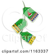 Poster, Art Print Of Green Christmas Tags On A String