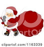 Poster, Art Print Of Santa Carrying A Large Sack With Copyspace