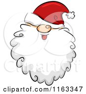 Poster, Art Print Of Happy Bearded Santa Face With His Hat Over His Eyes