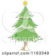 Poster, Art Print Of Green Christmas Tree With A Star On Top