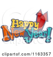 Poster, Art Print Of Happy New Year Text With Rocket Fireworks