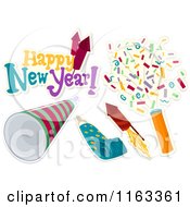Poster, Art Print Of Happy New Year Greeting And Party Icons