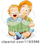 Poster, Art Print Of Big Brother Reading A Story Book To His Little Brother