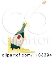Champagne Bottle And Flying Cork