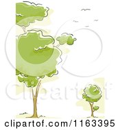 Poster, Art Print Of Background Of Trees And Birds