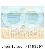 Poster, Art Print Of Adirondack Chairs On A Beach