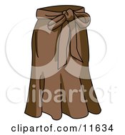 Poster, Art Print Of Ladies Long Brown Skirt With A Bow Tie