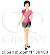 Cartoon Of A Beautiful Asian Woman Standing Royalty Free Vector Clipart