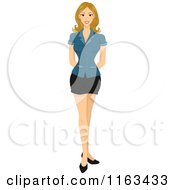 Cartoon Of A Blond Woman Standing Royalty Free Vector Clipart