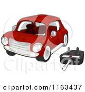 Cartoon Of A Red Remote Controlled Car Royalty Free Vector Clipart