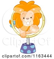 Poster, Art Print Of Circus Lion Jumping Through A Hoop