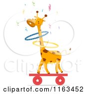 Circus Giraffe Hula Hooping On A Balance Board