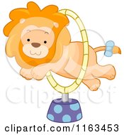 Poster, Art Print Of Circus Lion Leaping Through A Hoop