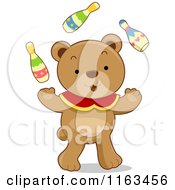 Cartoon Of A Cute Circus Bear Juggling Royalty Free Vector Clipart