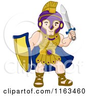 Greek Warrior With A Shield And Sword