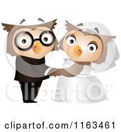 Poster, Art Print Of Bride And Groom Owl Couple