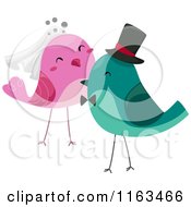 Poster, Art Print Of Bride And Groom Wedding Birds