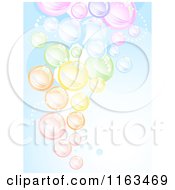 Poster, Art Print Of Background Of Colorful Bubbles Over Blue