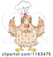 Cartoon Of A Happy Chicken Wearing A Chef Hat Royalty Free Vector Clipart