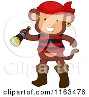 Poster, Art Print Of Monkey Pirate Holding A Telescope