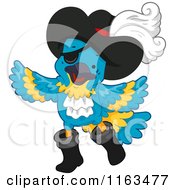 Poster, Art Print Of Blue Parrot Pirate With An Eye Patch And Hat