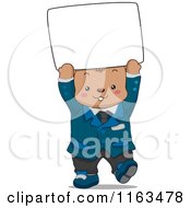 Poster, Art Print Of Business Bear Holding Up A Sign