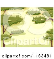 Poster, Art Print Of Background Of Trees And Hills With Copyspace