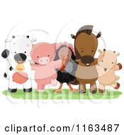 Poster, Art Print Of Group Of Happy Farm Animals Standing