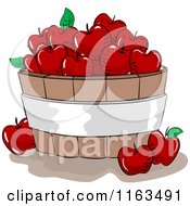 Cartoon Of A Bushel Of Red Apples Royalty Free Vector Clipart