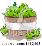 Cartoon Of A Bushel Of Green Apples Royalty Free Vector Clipart