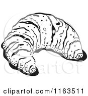 Clipart Of A Black And White Croissant Royalty Free Vector Illustration