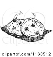 Poster, Art Print Of Black And White Fresh Hot Cocolate Chip Cookies