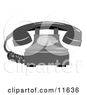 Rotary Landline Telephone Clipart Illustration by AtStockIllustration