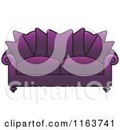 Poster, Art Print Of Purple Sofa With Couch Pillows