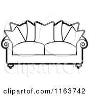 Poster, Art Print Of Black And White Sofa With Couch Pillows
