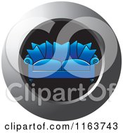 Clipart Of A Blue Couch Icon Royalty Free Vector Illustration by Lal Perera