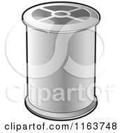 Clipart Of A Spool Of Silver Sewing Thread Royalty Free Vector Illustration