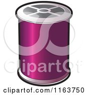 Clipart Of A Spool Of Purple Sewing Thread Royalty Free Vector Illustration by Lal Perera