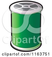 Clipart Of A Spool Of Green Sewing Thread Royalty Free Vector Illustration