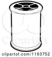 Clipart Of A Black And White Spool Of Sewing Thread Royalty Free Vector Illustration by Lal Perera