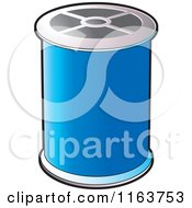 Clipart Of A Spool Of Blue Sewing Thread Royalty Free Vector Illustration