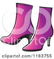 Clipart Of A Pair Of Purple Womens Boots Royalty Free Vector Illustration by Lal Perera