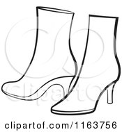 Poster, Art Print Of Pair Of Black And White Womens Boots