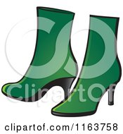 Clipart Of A Pair Of Green Womens Boots Royalty Free Vector Illustration by Lal Perera