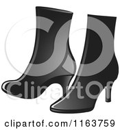 Clipart Of A Pair Of Black Womens Boots Royalty Free Vector Illustration by Lal Perera