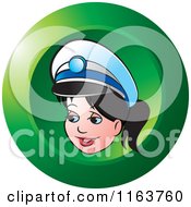 Poster, Art Print Of Green Female Security Guard Icon