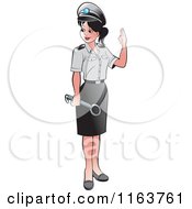 Clipart Of A Female Security Guard In A Uniform Royalty Free Vector Illustration