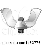 Clipart Of A Silver Wingnut Royalty Free Vector Illustration